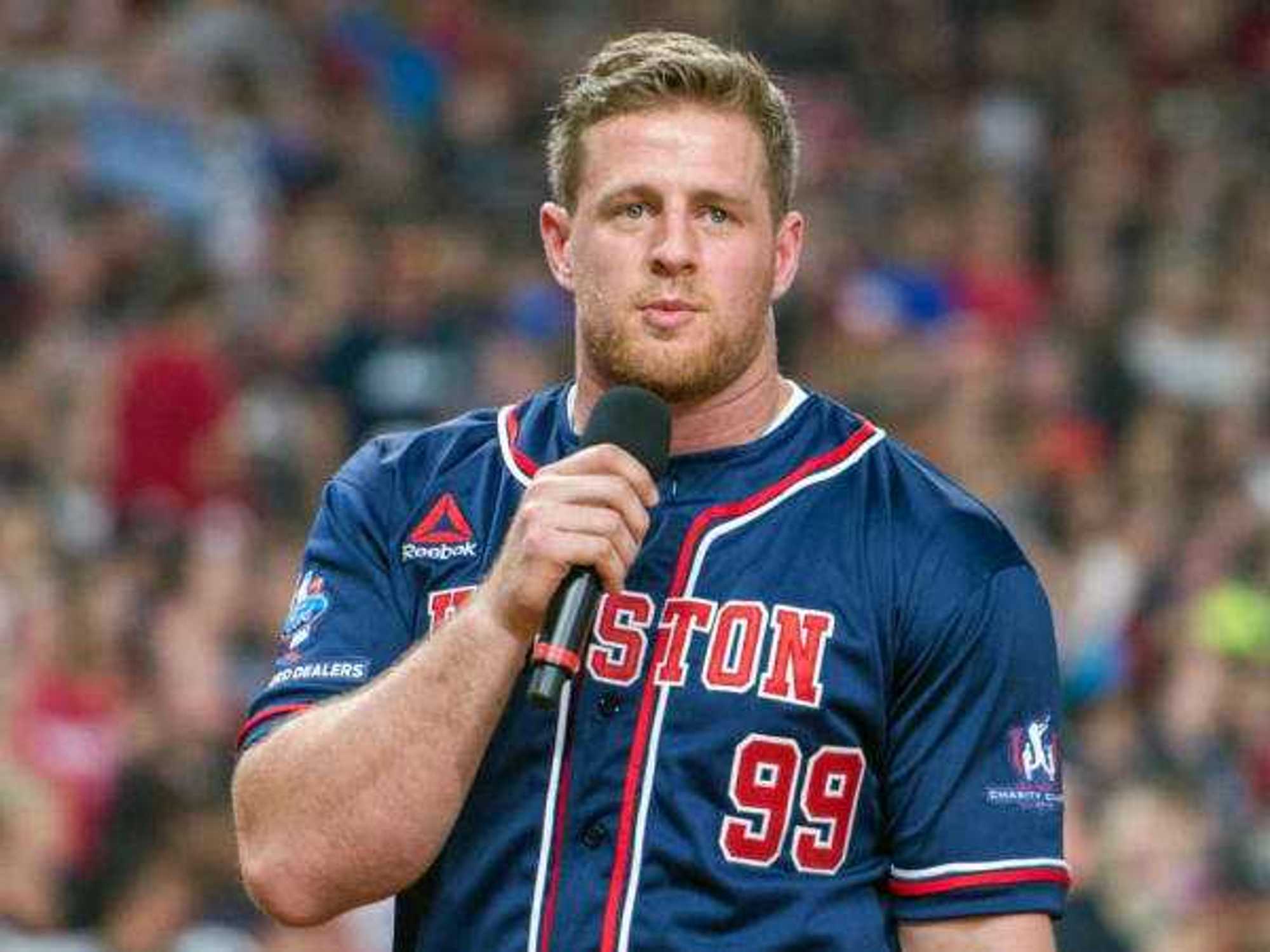 Houston, 5th annual JJ Watt Charity Classic, May 2017, J.J. Watt in baseball uniform