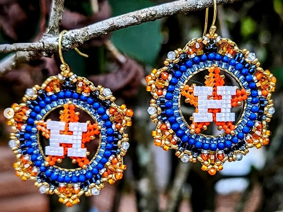 Houston Astros earrings Seeds of Glass