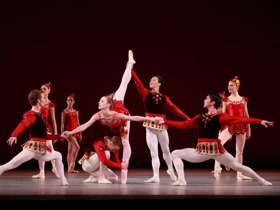 Houston Ballet artists in Rubies, from Jewels, choreography by George Balanchine