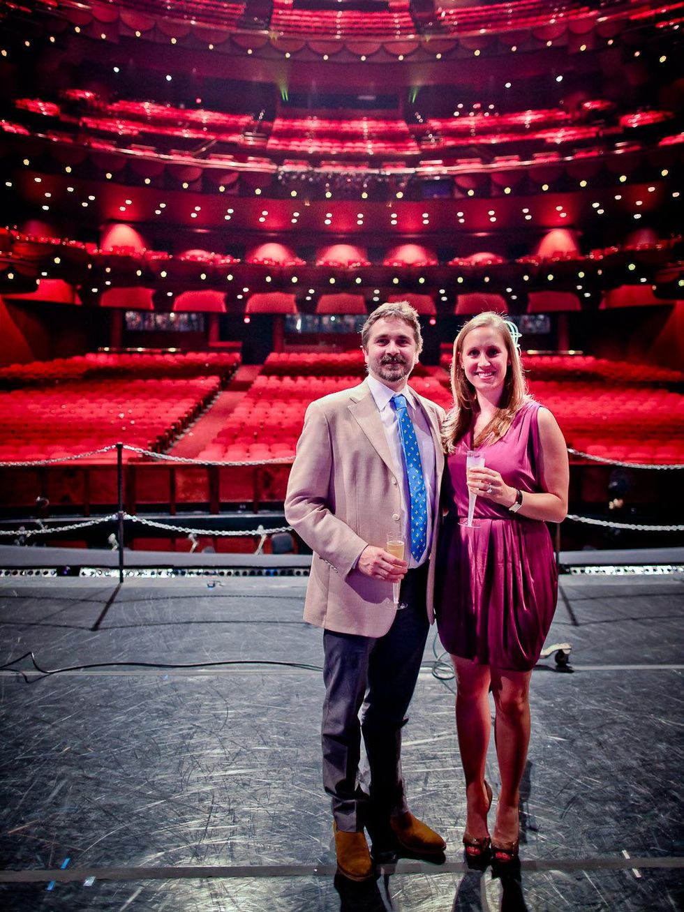 Houston Ballet Barre Champagne Toast June 2013 Stanton Welch and Christine Transier