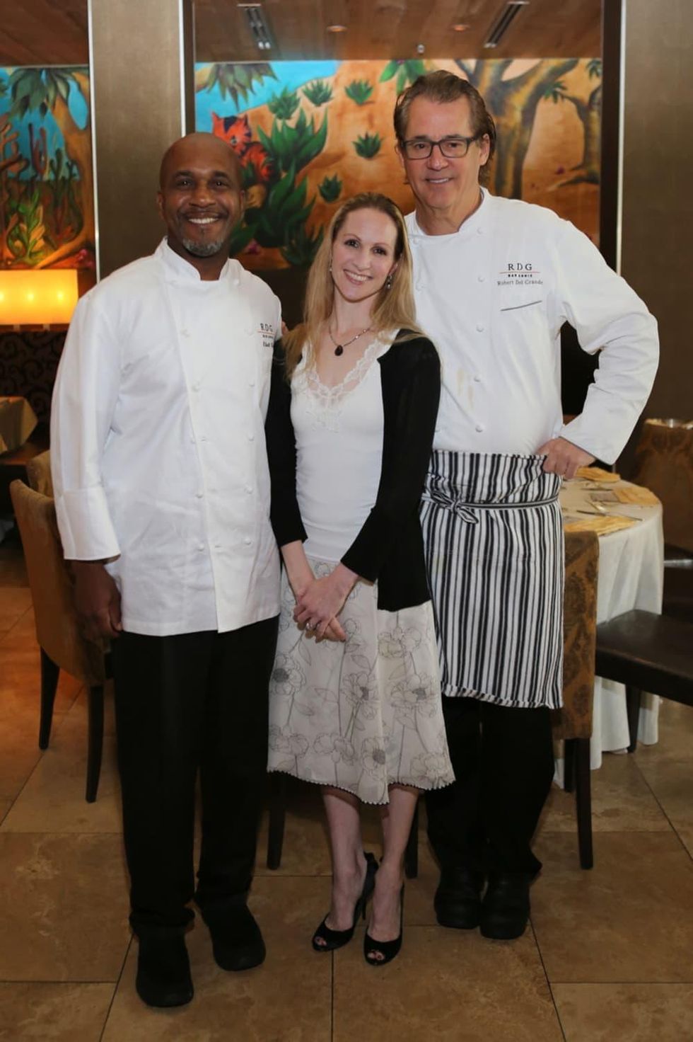 Houston Ballet Barre dinner, April 2016 Elliot Kelly, Sara Webb, Robert Del Grande