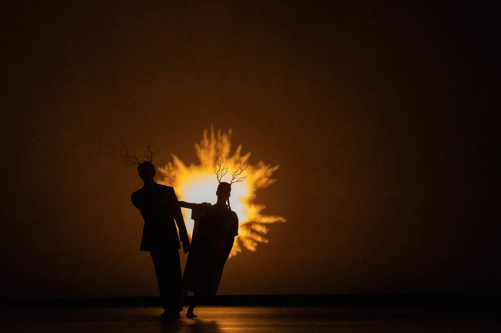 Houston Ballet Principal Karina Gonz\u00e1lez and Corps de Ballet dancer Samuel Rodriguez in Disha