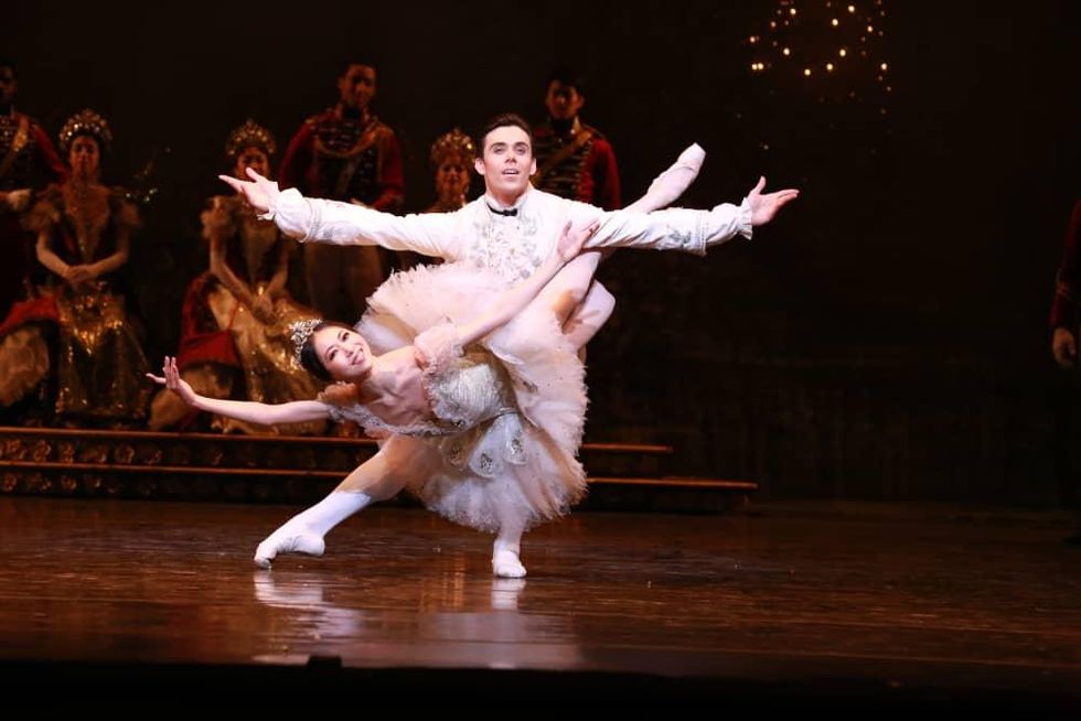 Houston Ballet principals Connor Walsh as Price Florimund and Yuriko Kajiya as Princess Aurora in Ben Stevenson\u2019s The Sleeping Beauty
