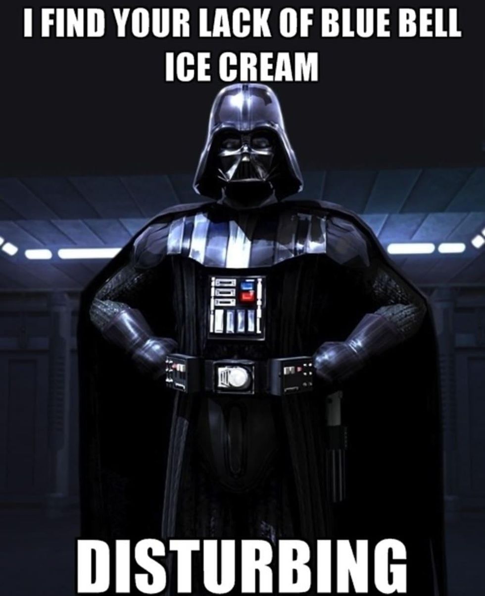 Houston, Blue Bell Ice Cream, August 2015, Darth Vader meme