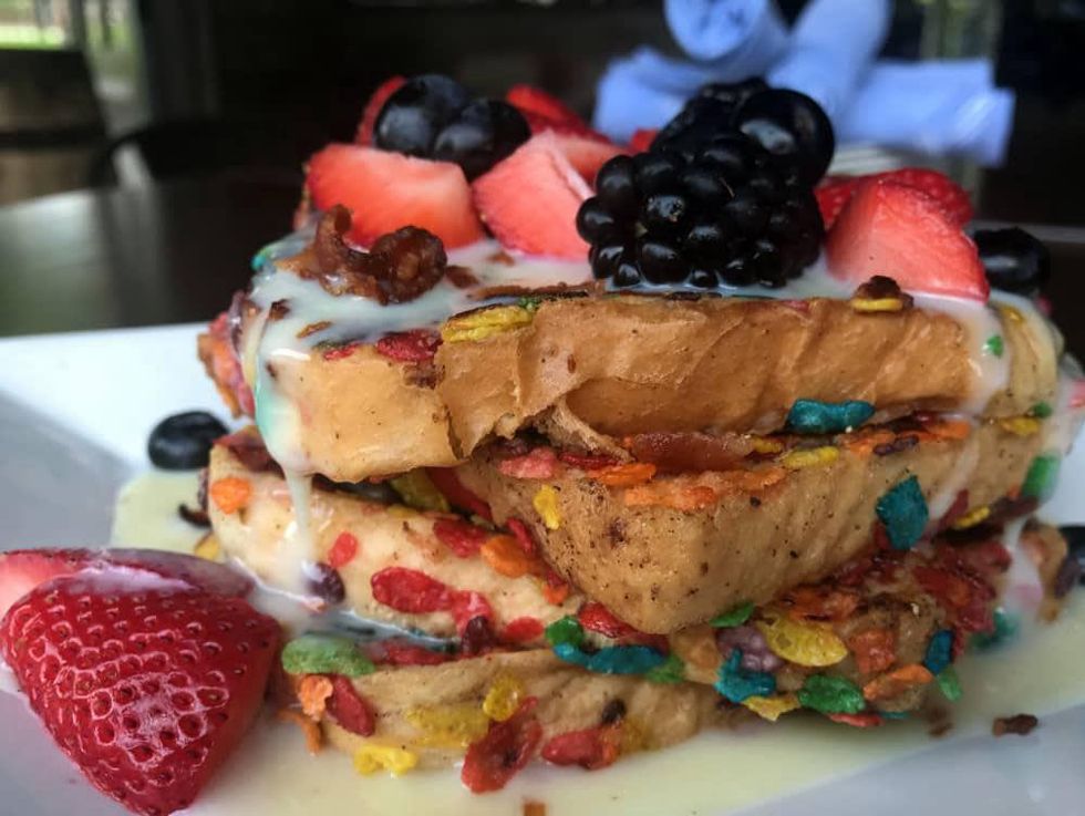 Houston, Bosscat Kitchen new brunch menu, April 2017, Fruity Pebbles French Toast