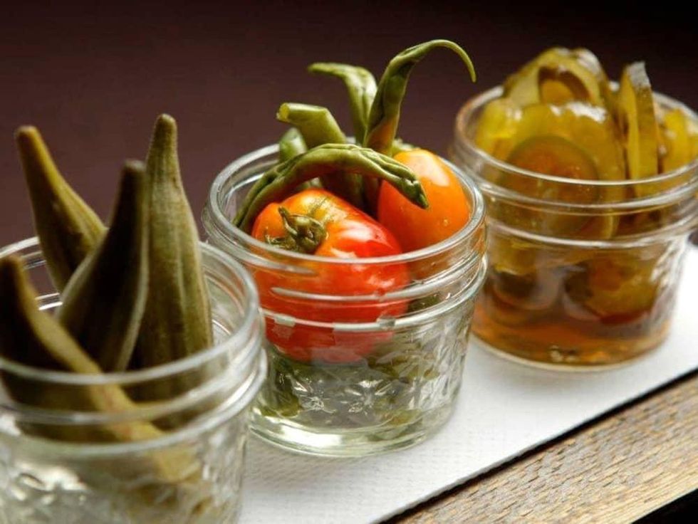 Houston, Bramble restaurant, July 2015, bramble pickled vegetables