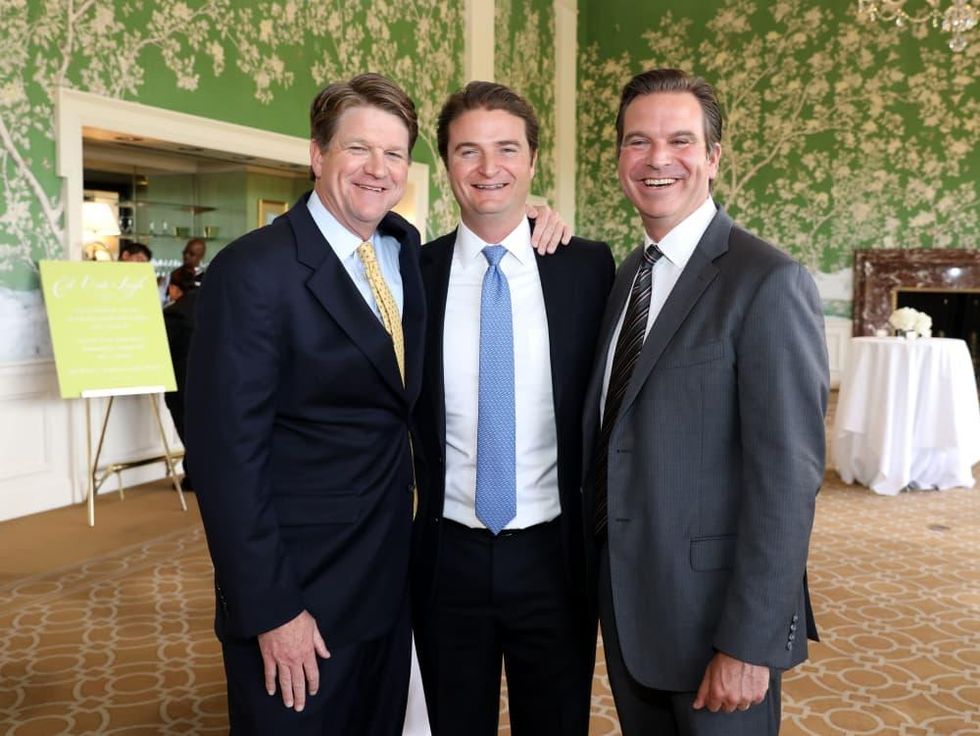 Houston, Broach Foundation Luncheon with Kevin Nealon, April 2017, Andrew Hooneybone, Mike Mayon, Mark Honeybone