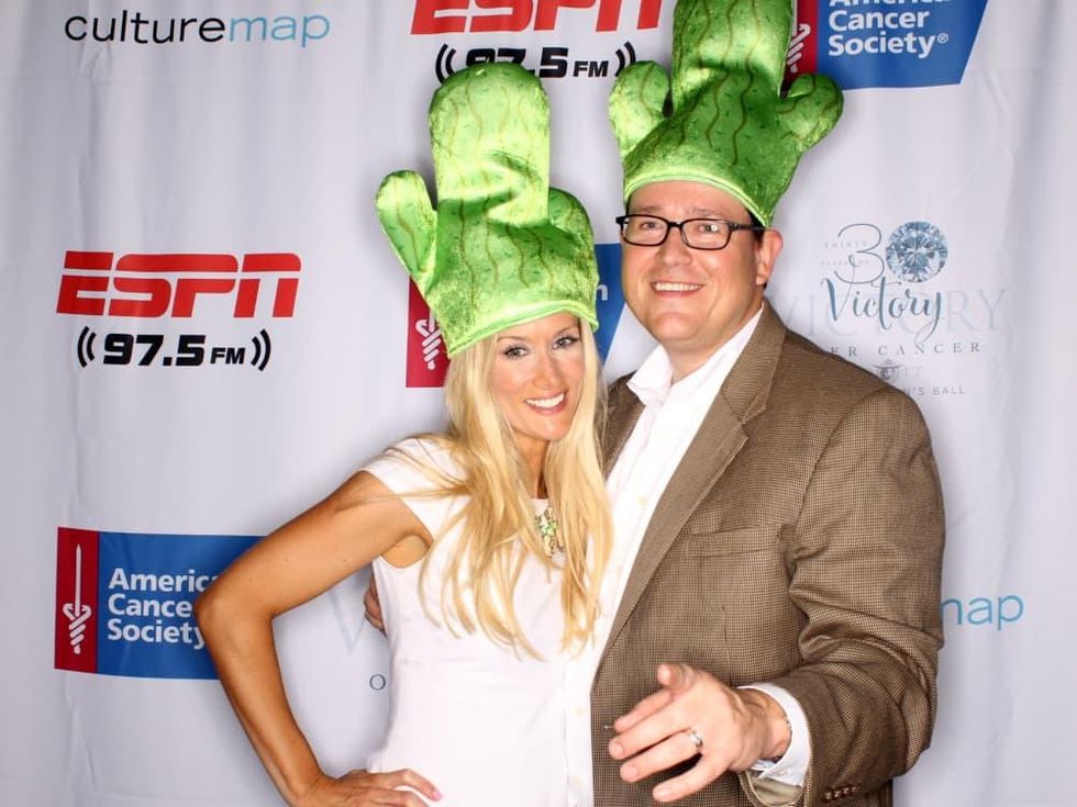 Houston, Cattle Barron's Ball, May 2017, Partygoers have fun in the Photobooth