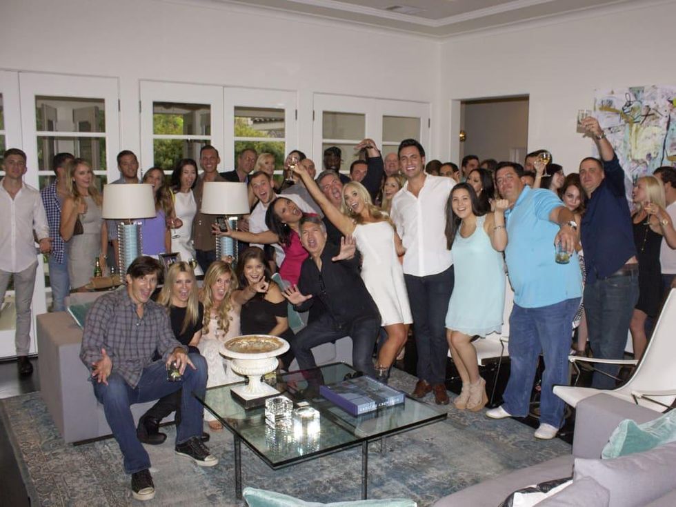 Houston, Chita Johnson engagement party, July 2015, group photo