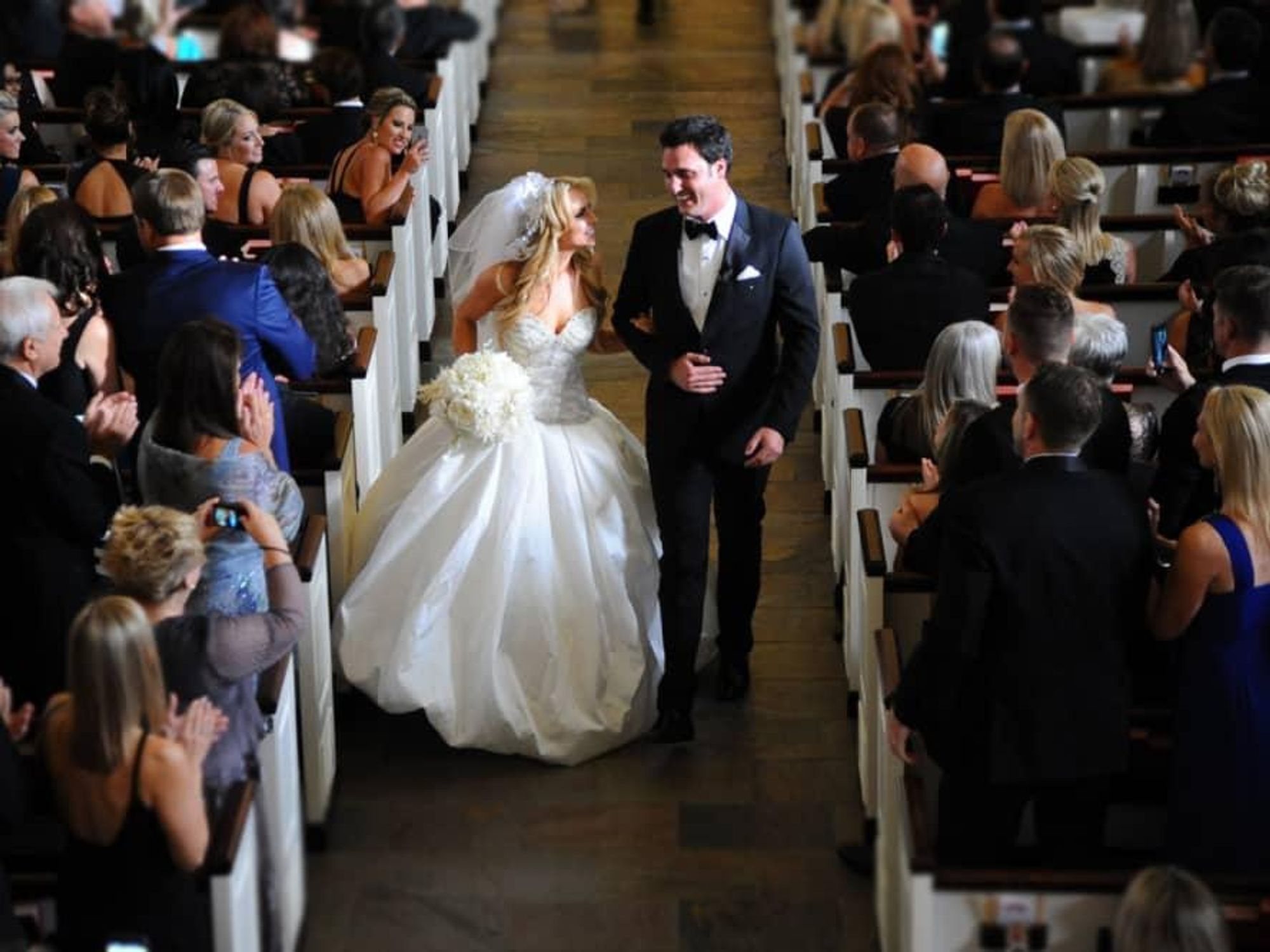 Houston, Chita Johnson wedding, June 2016, bride and groom down the aisle