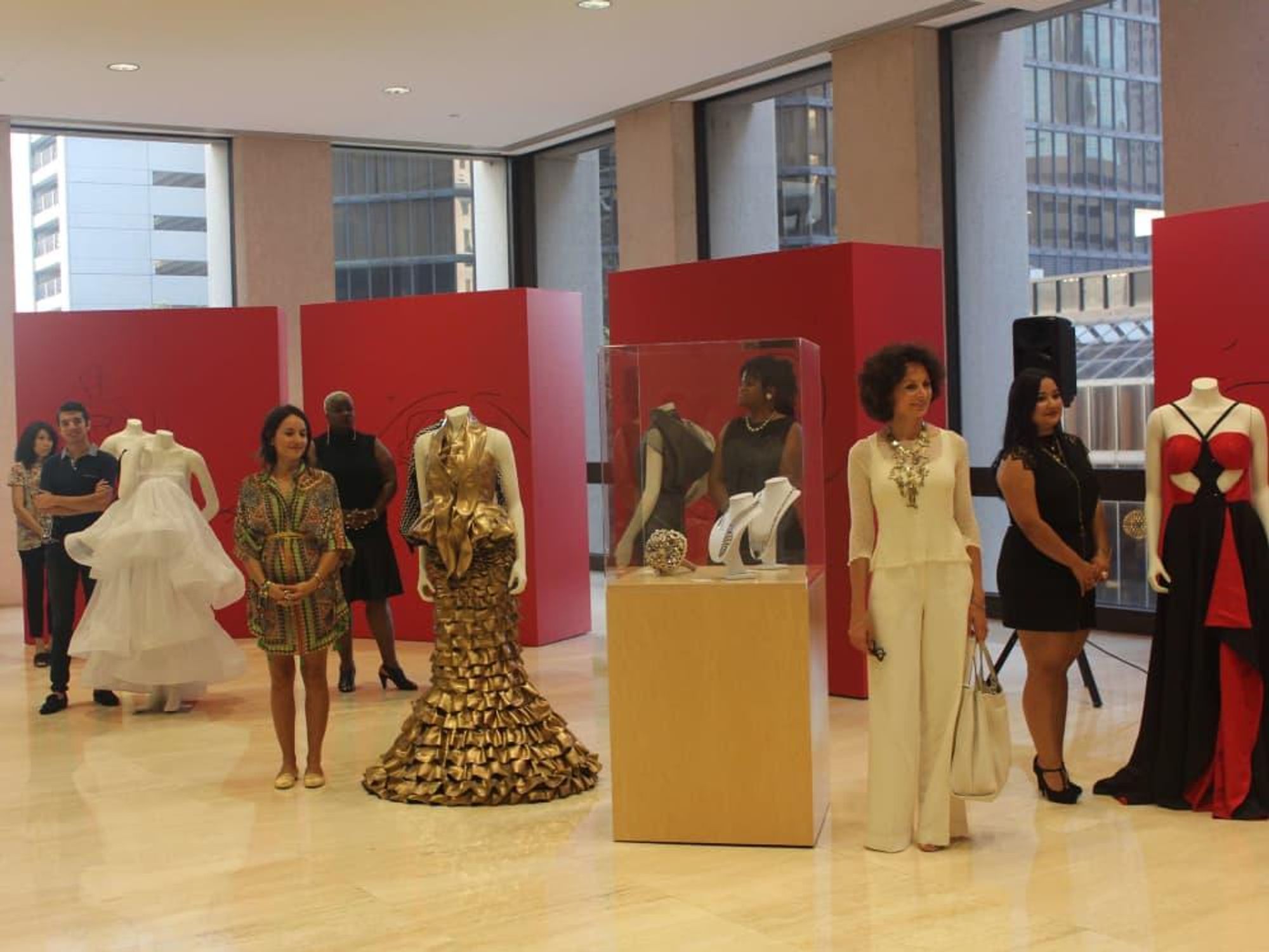 Houston Community College students and designs at Arts Brookfield exhibit