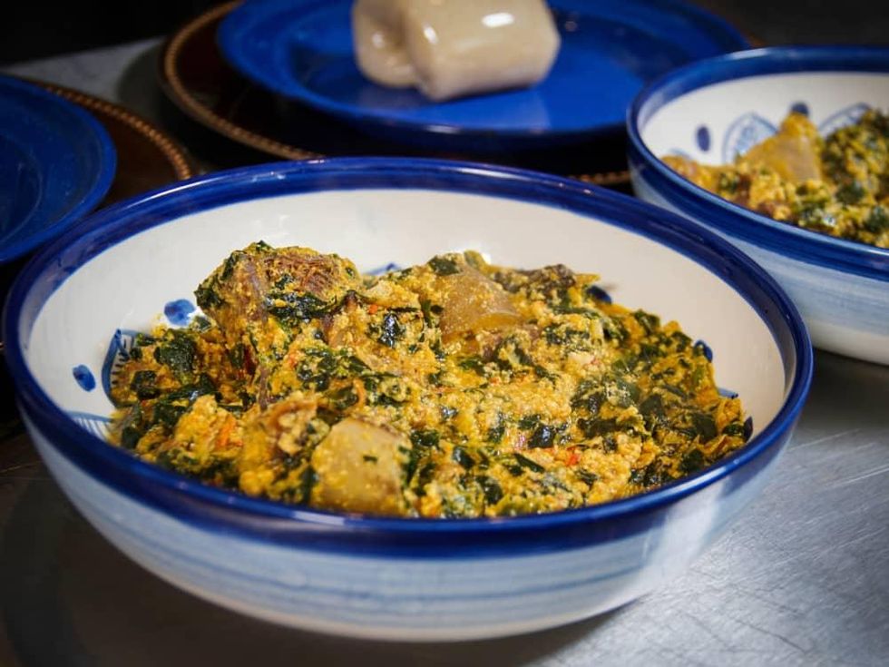 Houston Cookbook egusi soup and fufu