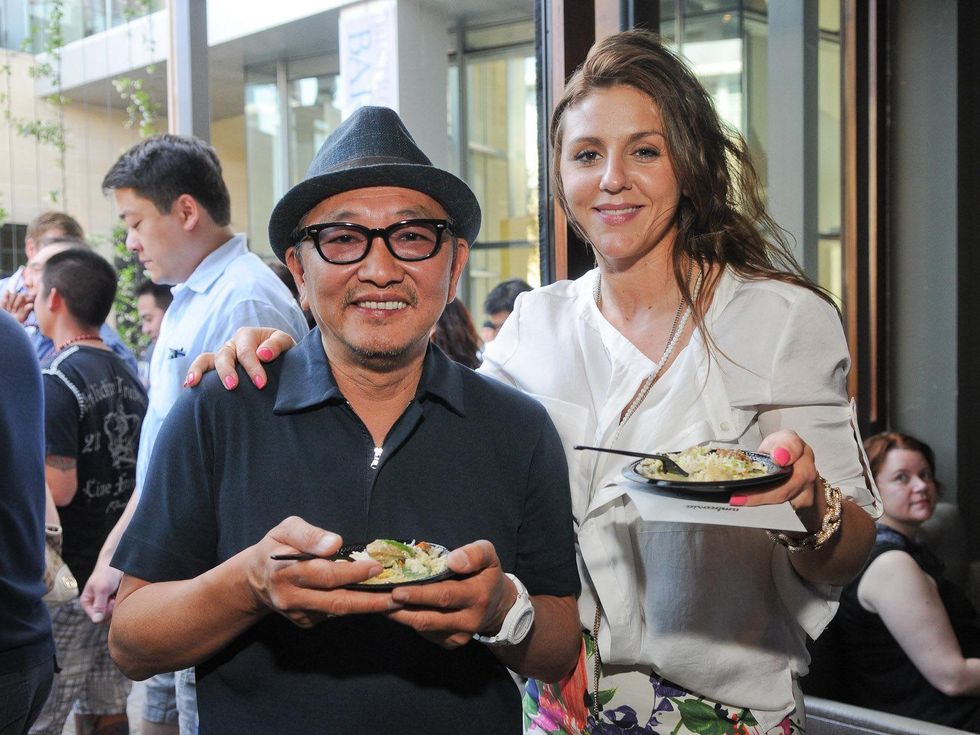 Houston Curry Crawl at Straits May 2013 Straits owner Chris Yeo and Corporate GM Heather Connery