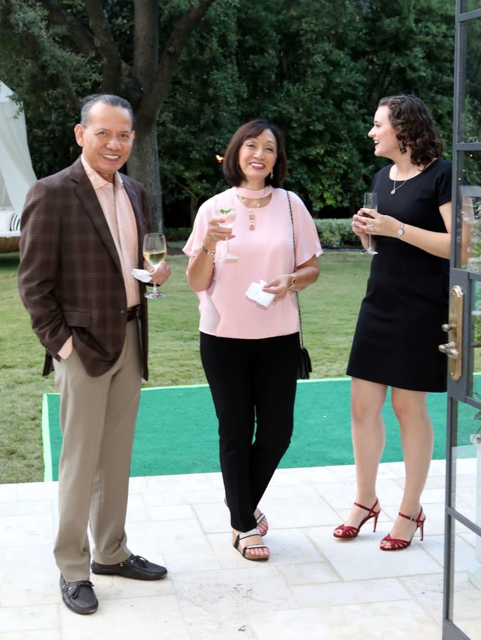 Houston, Cynthia and Anthony Petrello cocktail reception for Tommy Tune, Nov. 2016, Ernie Mendoza, Dr. Norma Mendoza, Rachel Fisher