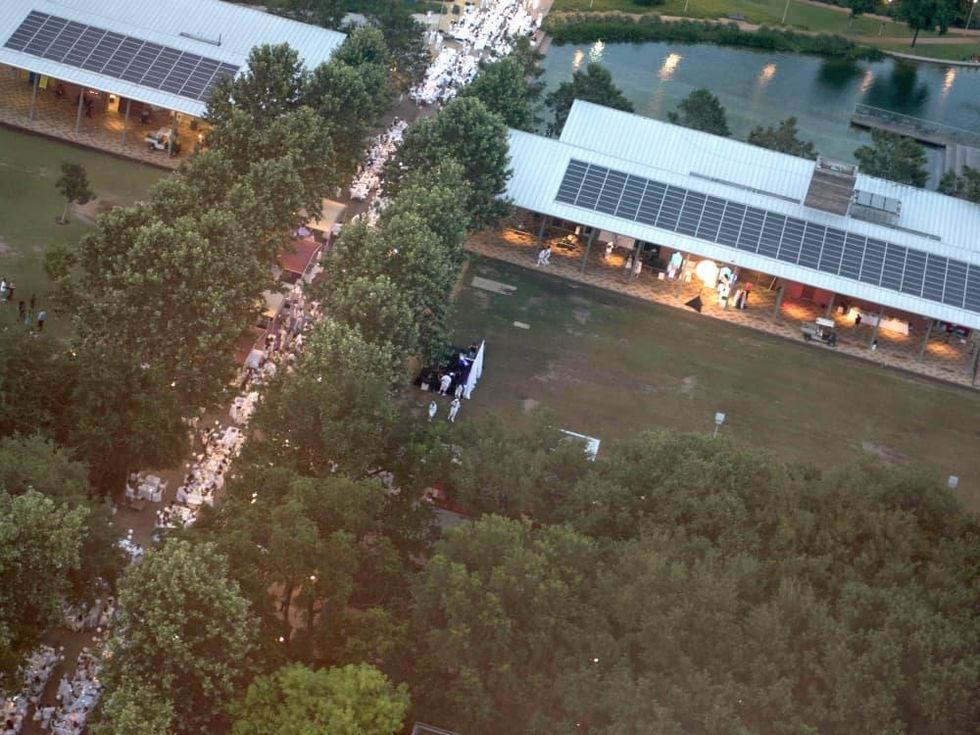 Houston, Diner en Blanc, June 2015, aerial view