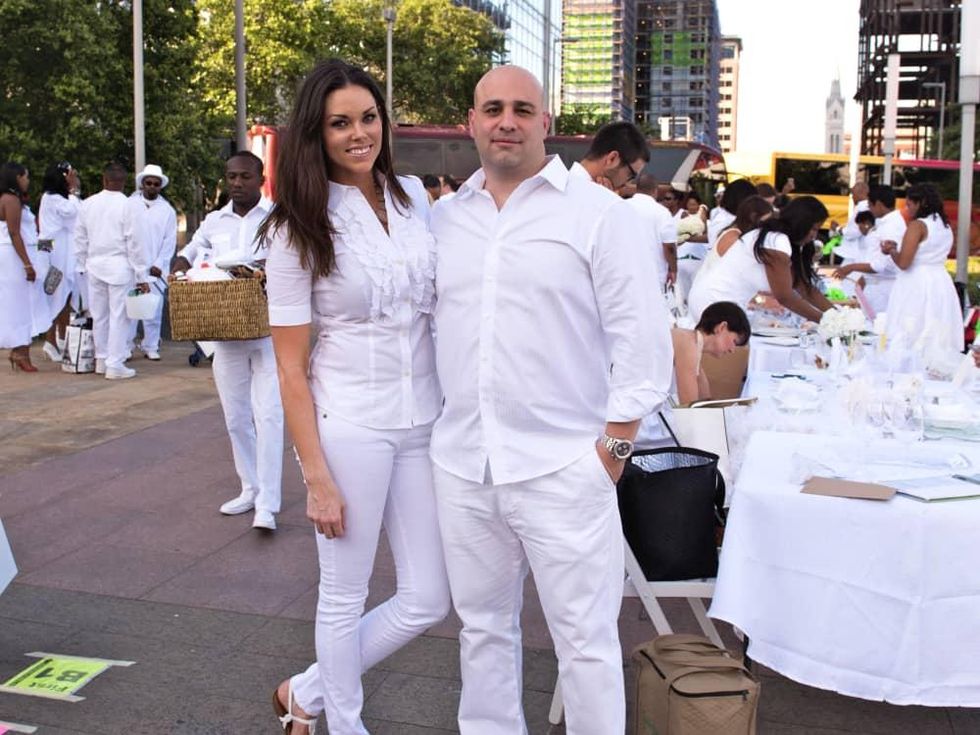 Houston, Diner en Blanc, June 2015, Amanda and Stan Abiassi