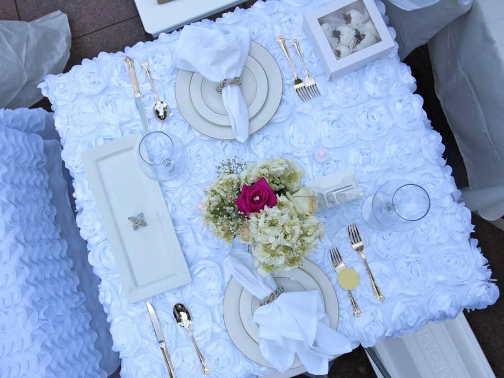 Houston, Diner en Blanc, June 2015, table setting
