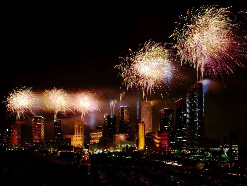 Houston - downtown fireworks