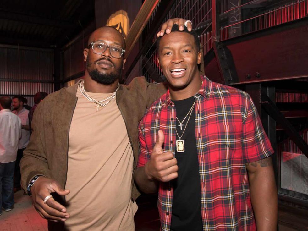 Houston, EA Sports Bowl at Club Nomadic, Jan 2016, Denver Broncos teammates Von Miller and Demaryius Thomas