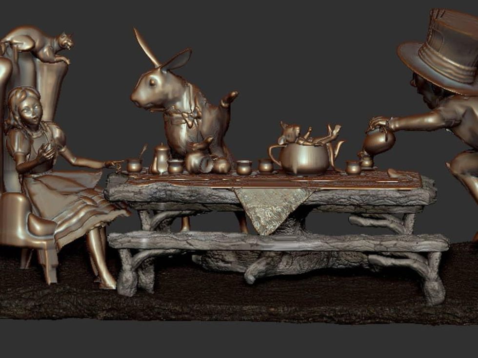 Houston, Evelyn's Park Move One Place On sculpture, July 2015, Alice