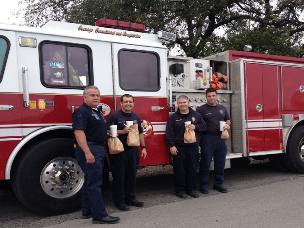 Houston Firefighters visit Goode Company BBQ