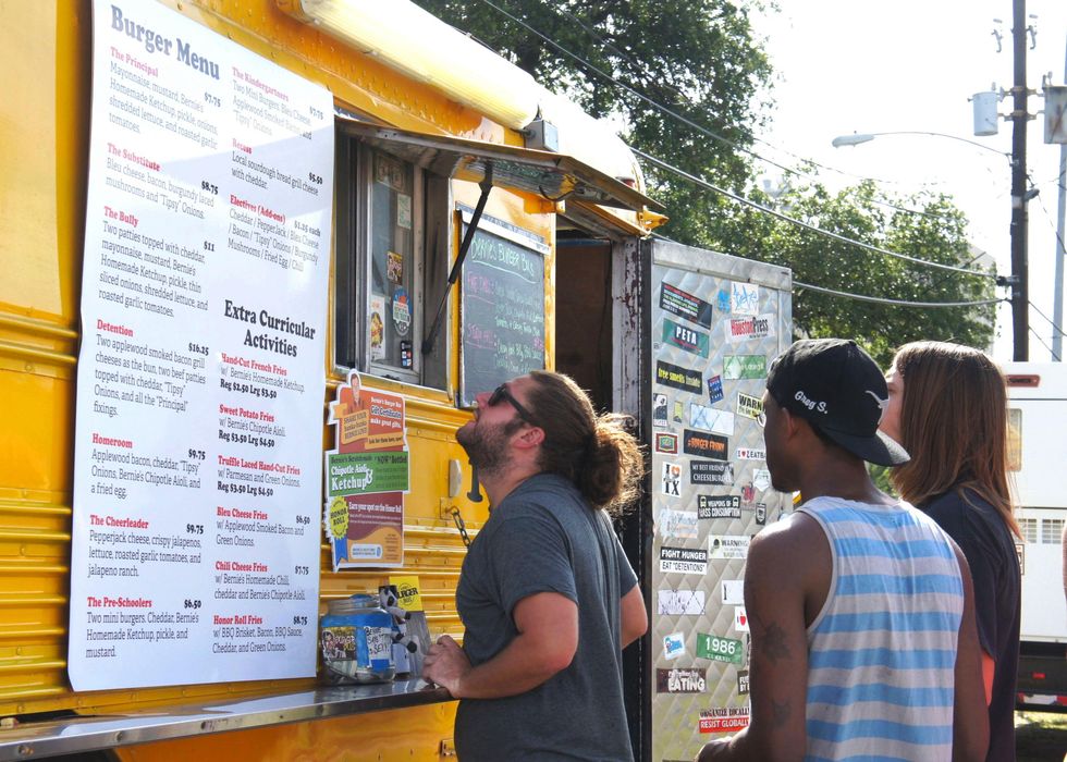 Houston Food Park grand opening Bernie's Burger Bus truck