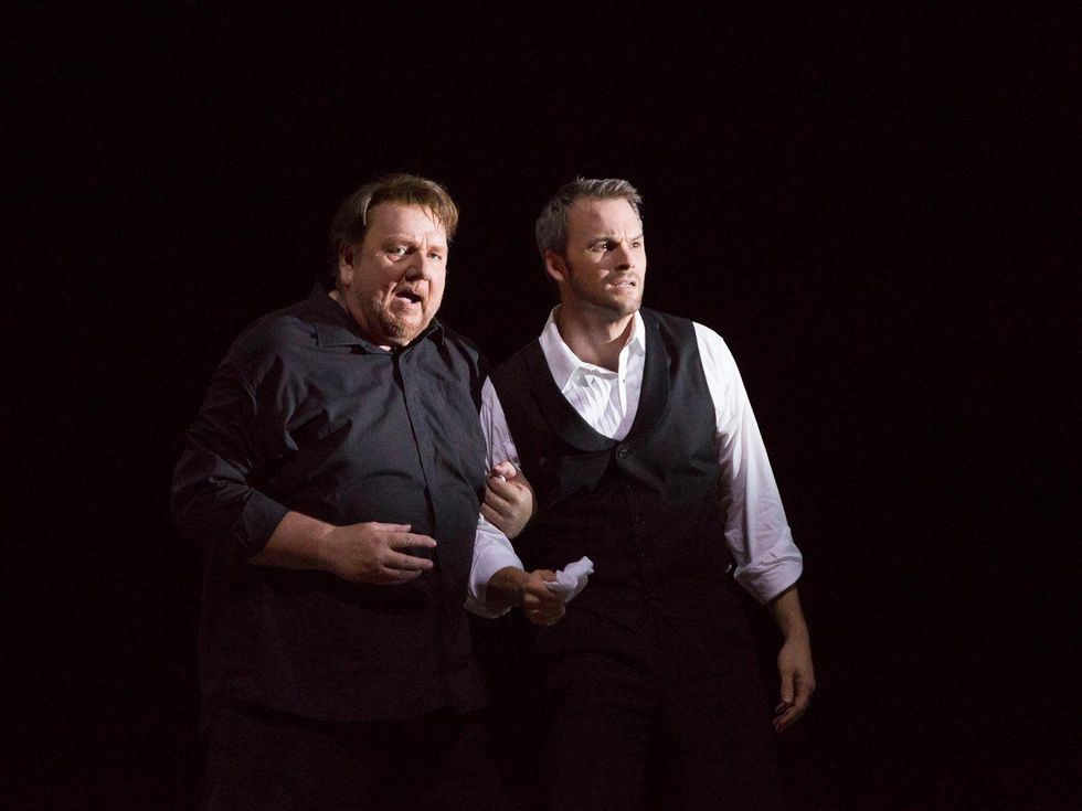 Houston Grand Opera Tristan and Isolde April 2013 Ben Heppner as Tristan and Ryan McKinny as Kurwenal in Houston Grand Opera\u2019s Tristan and Isolde