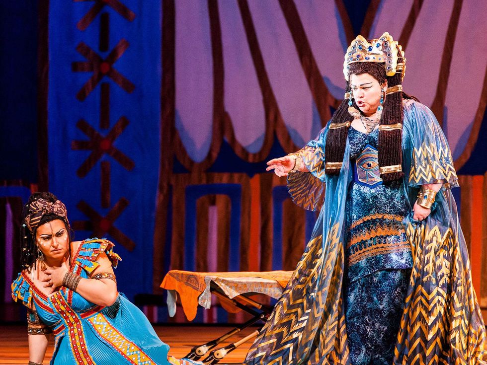 Houston Grand Opera Verdi's Aida Liudmyla Monastyrska as Aida and Dolora Zajick as Amneris