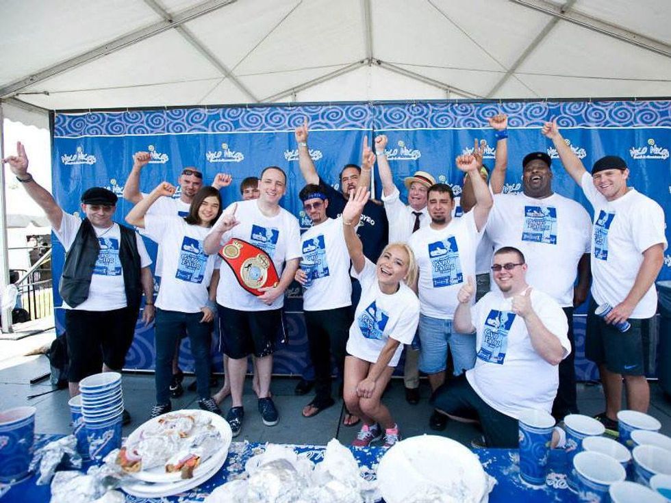 Houston Greek Festival gyro eating contest contestants May 2013
