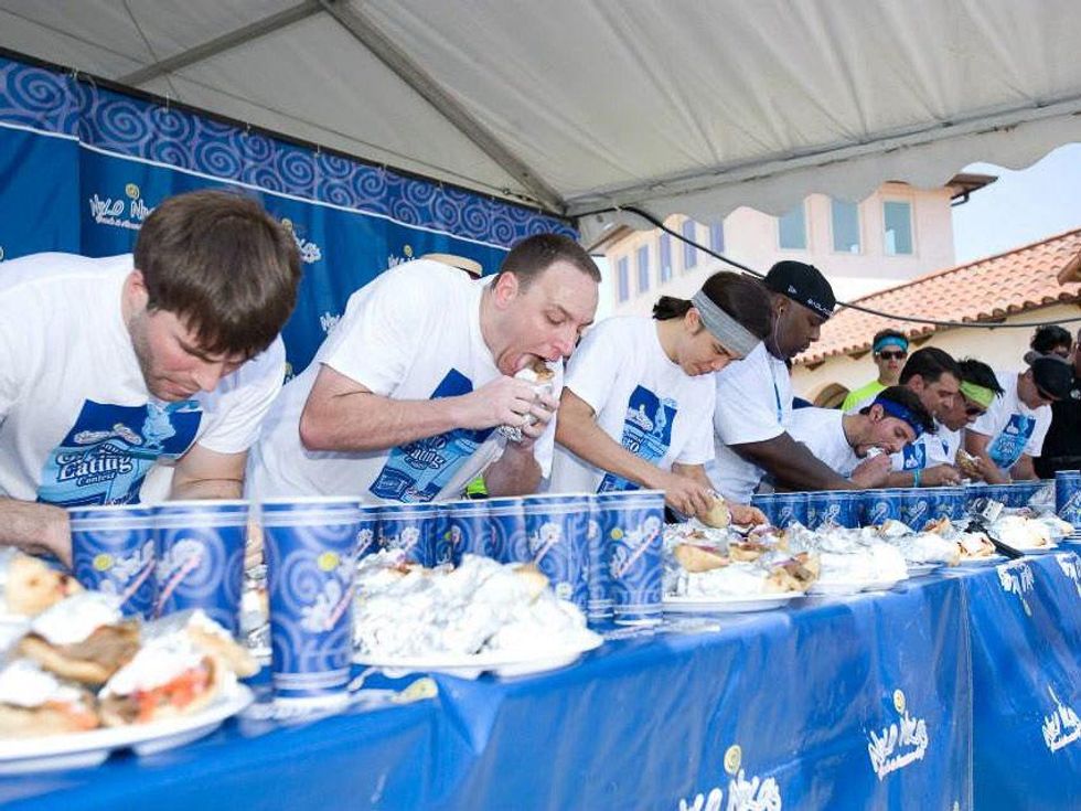 Houston Greek Festival Niko Niko's gyro eating contest May 2013 eating