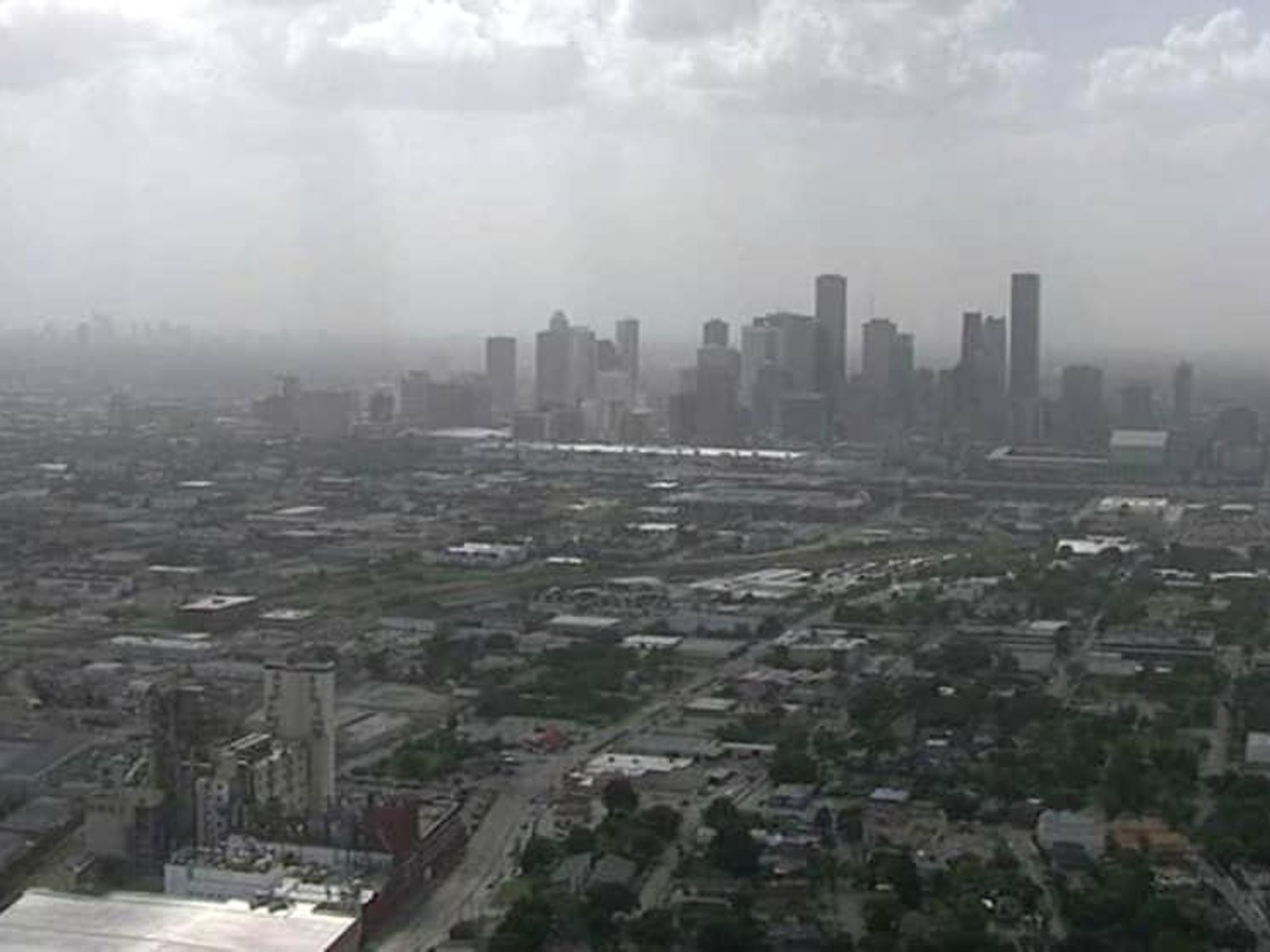 Houston haze Africa dust downtown skyline