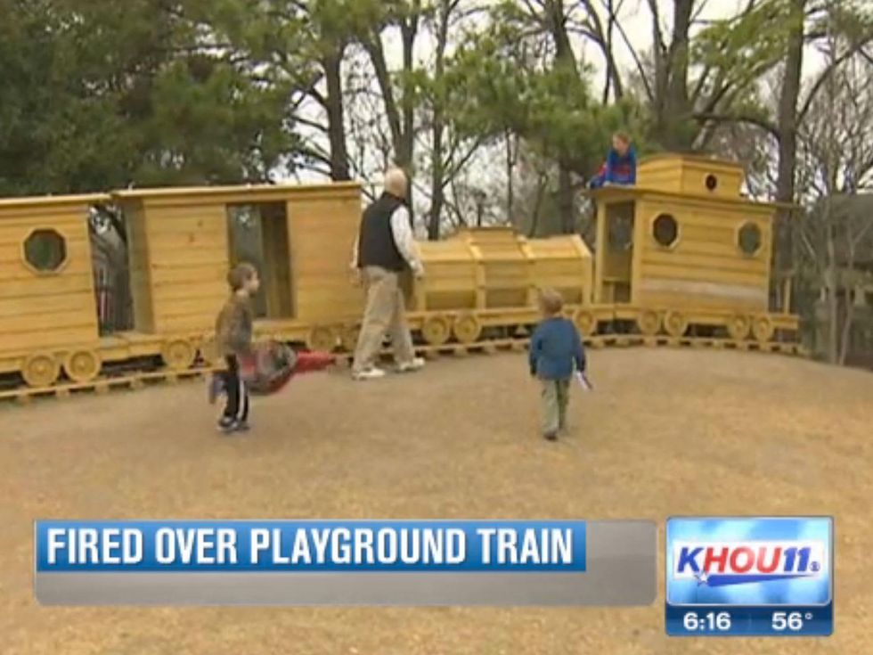 Houston Heights Donovan Park Paul Carr playground train January 2014