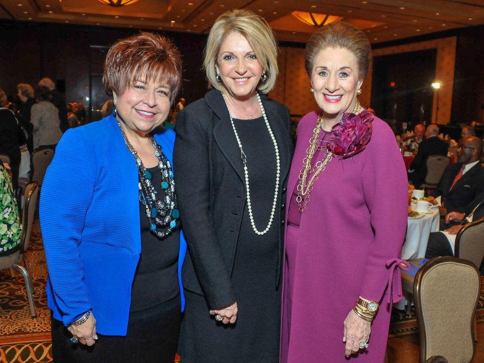 Houston Hospice luncheon April 2013 Trini Mendenhall Sosa, Franci Willis and Martha Turner