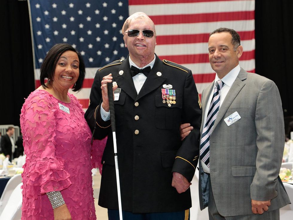 Houston Impact A Hero Gala May 2013 Maritza Tavera and Jose Tavera with their son, Sgt. Joel Tavera