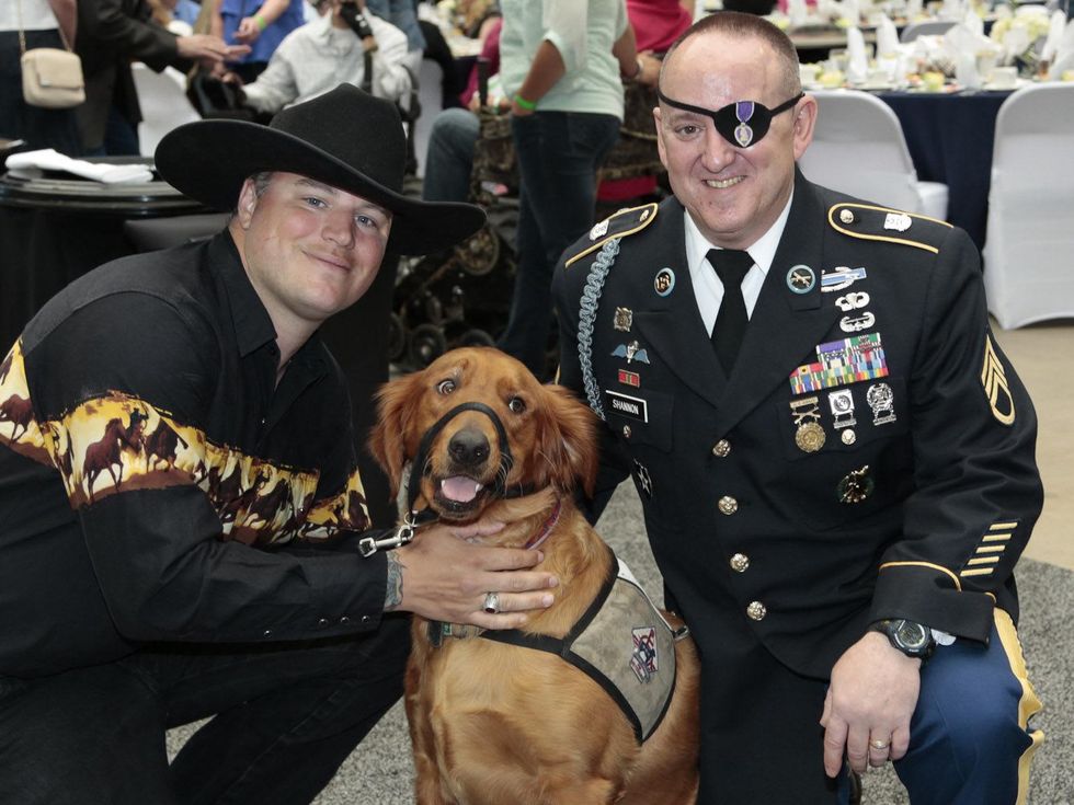 Houston Impact A Hero Gala May 2013 Richard Massimino, dog Koa and Staff Sergeant John Daniel Shannon