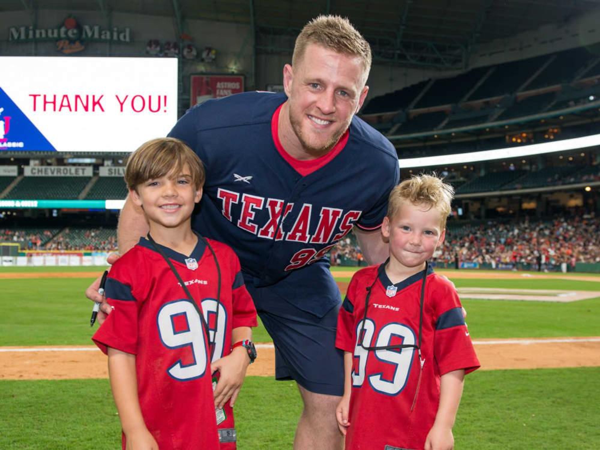 Houston, J.J. Watt Charity Classic, May 2017, JJ Watt and young fans