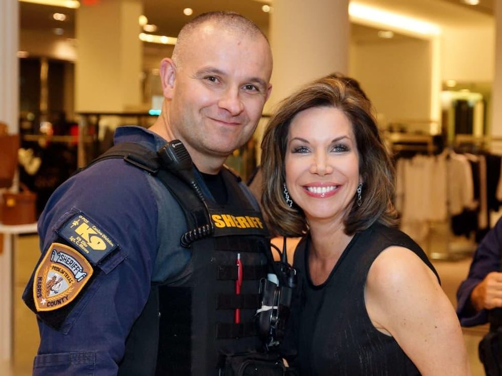 Houston, K9S4COPS K9 named for Mickey Rosmarin, Nov 2016, sergeant Chris Moore, Roseann Rogers