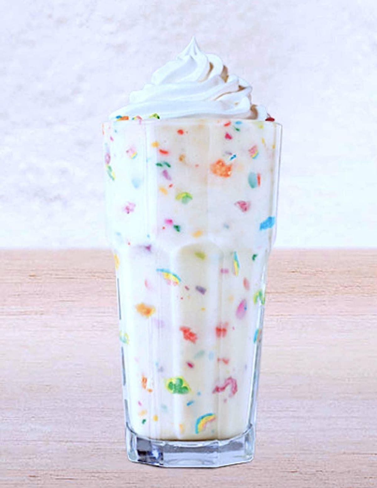 The Lucky Charms Shake starts with toasted oatflavored syrup with a