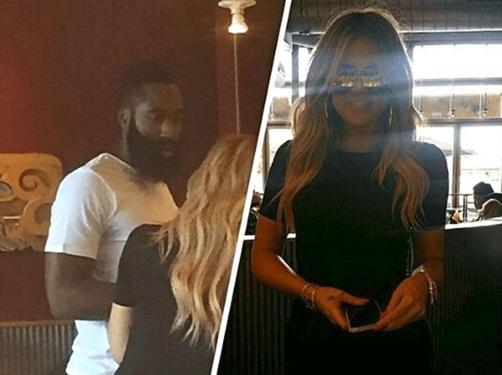 Houston, Khloe Kardashian and James Harden, August 2015, Chipotle
