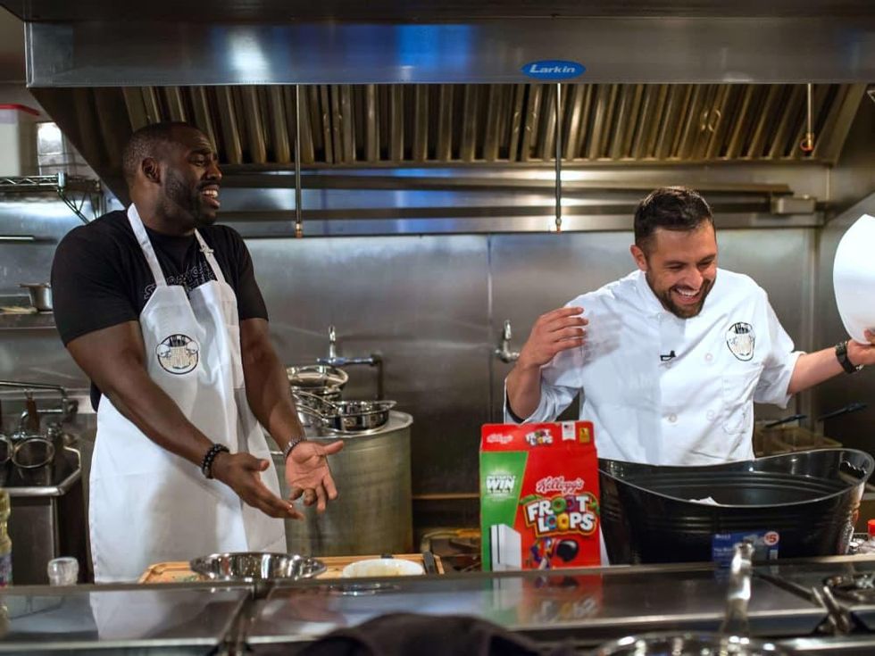 Houston, Kitchen Throwdown with Whitney Mercilus, Jan 2017, Whitney Mercilus, Chef Sabin Lomac