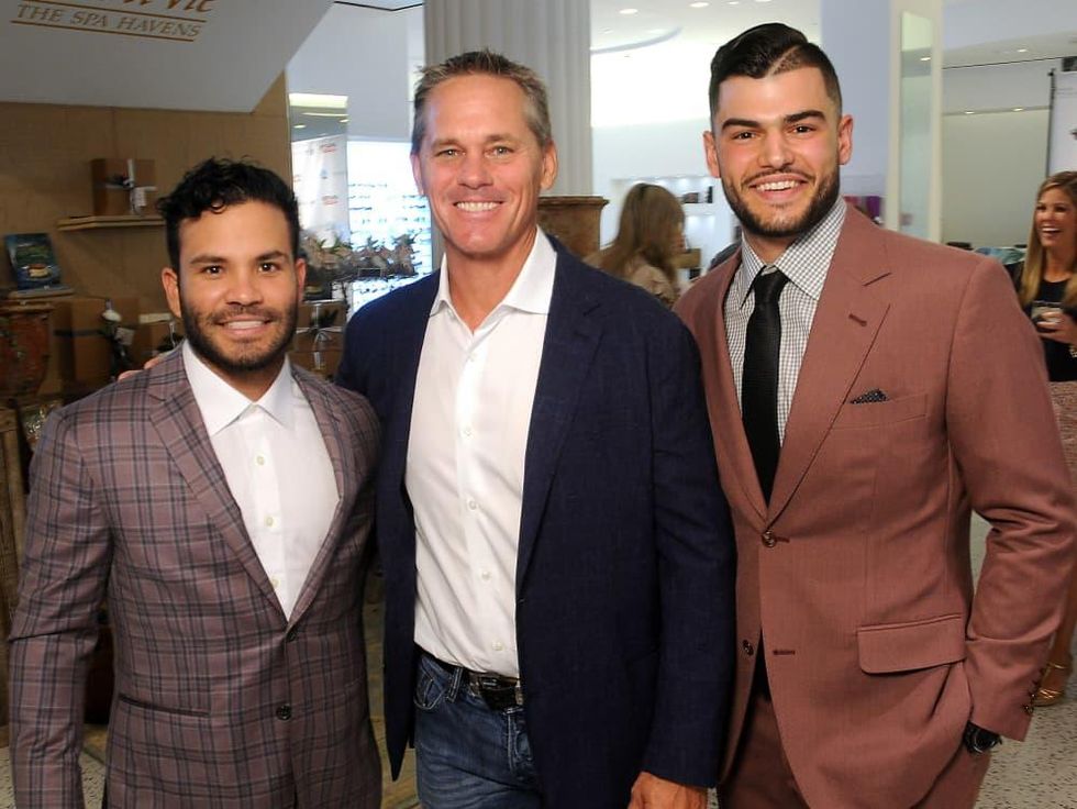Houston, Lance McCullers Jr. and Jos\u00e9 Altuve Team Up For Kids and K9s, May 2017, Jose Altuve, Craig Biggio, Lance McCullers Jr.