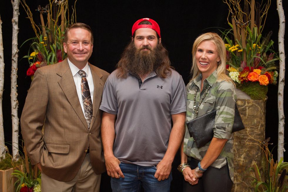 Houston Lane, from left, Jep Robertson and Paige Lane at the LifeHouse Houston Duck Dynasty dinner September 2014