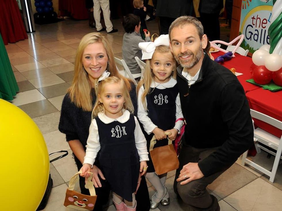 Houston, M.D. Anderson Breakfast with Santa, Dec 2016, Cricket DeWalch, Sophie DeWalch, Lauren DeWalch, Daniel DeWalch