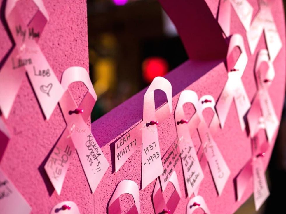 Houston, Marcy, West Ave Pink Party, October 2017, pink ribbon wall