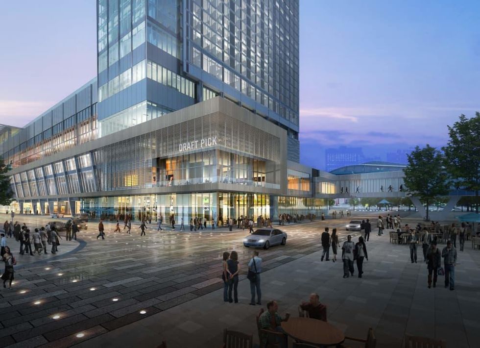 Houston, Marriott Marquis hotel downtown, September 2015, exterior ground level