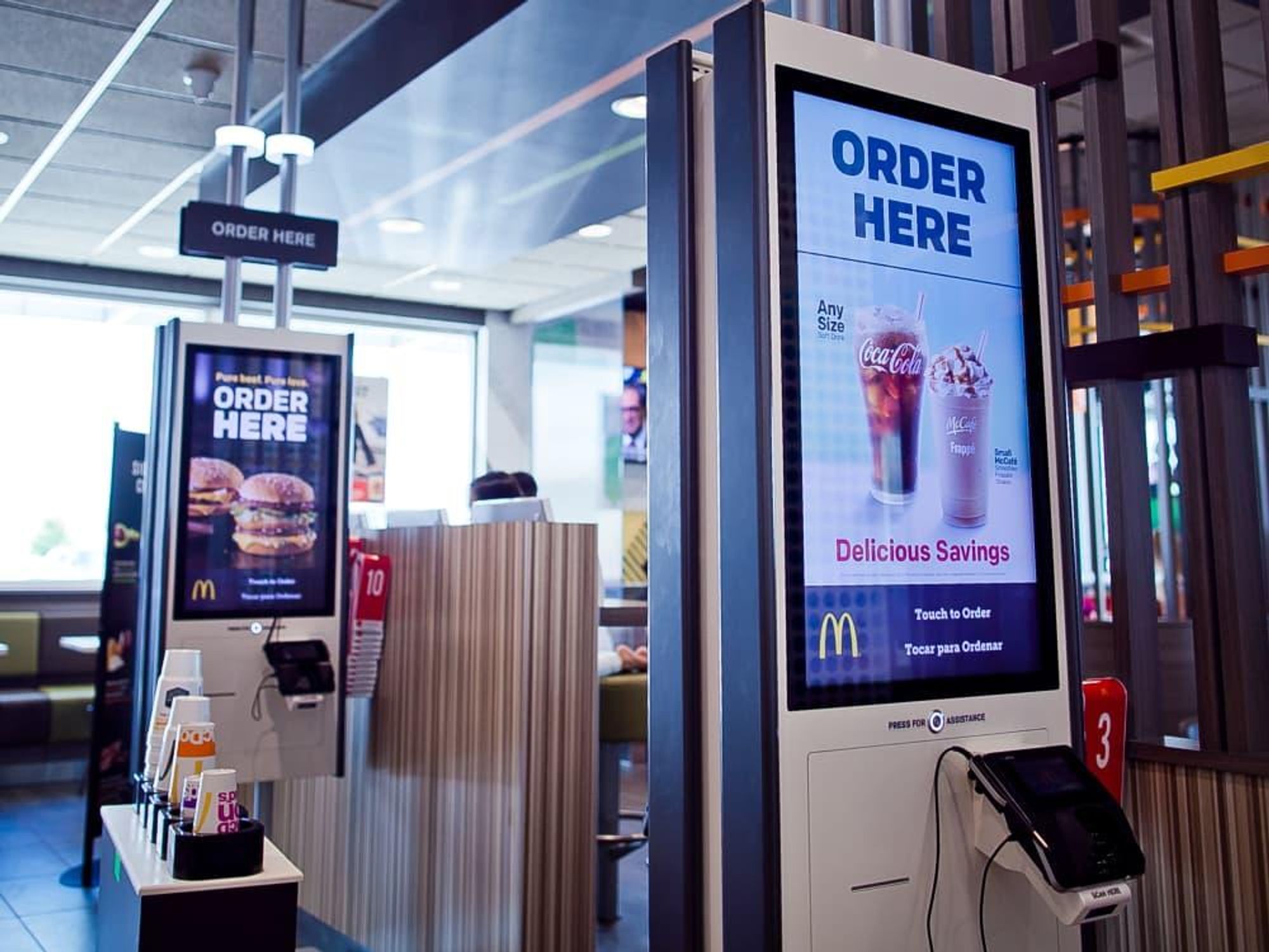 Houston, McDonald's Experience of the Future in Katy, June 2017, kiosks