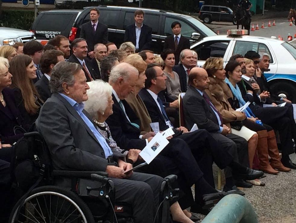 Houston, Mosbacher Bridge launch event, January 2016, President George Bush, Barbara Bush