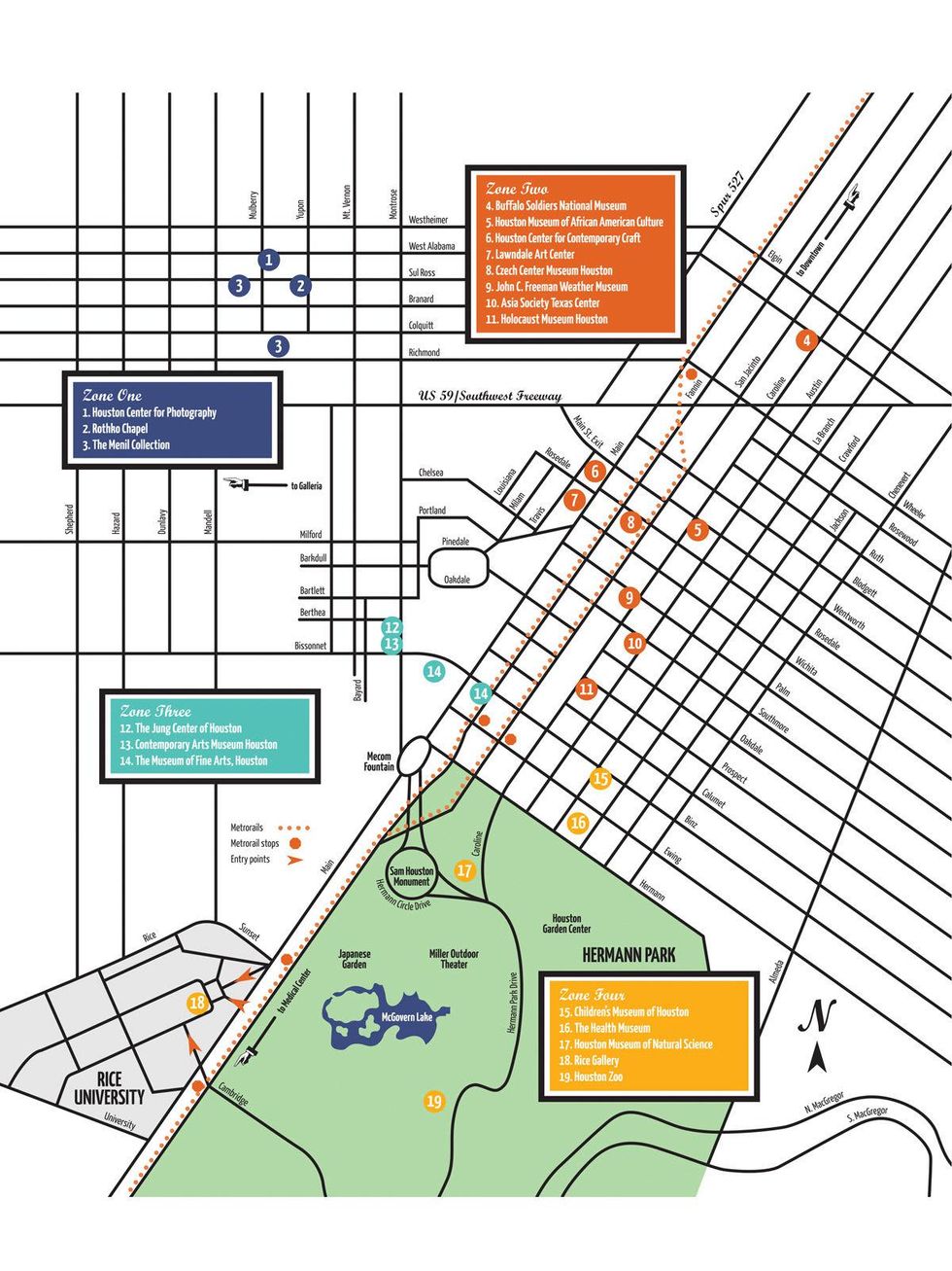 Houston Museum District Day, map, January 2013