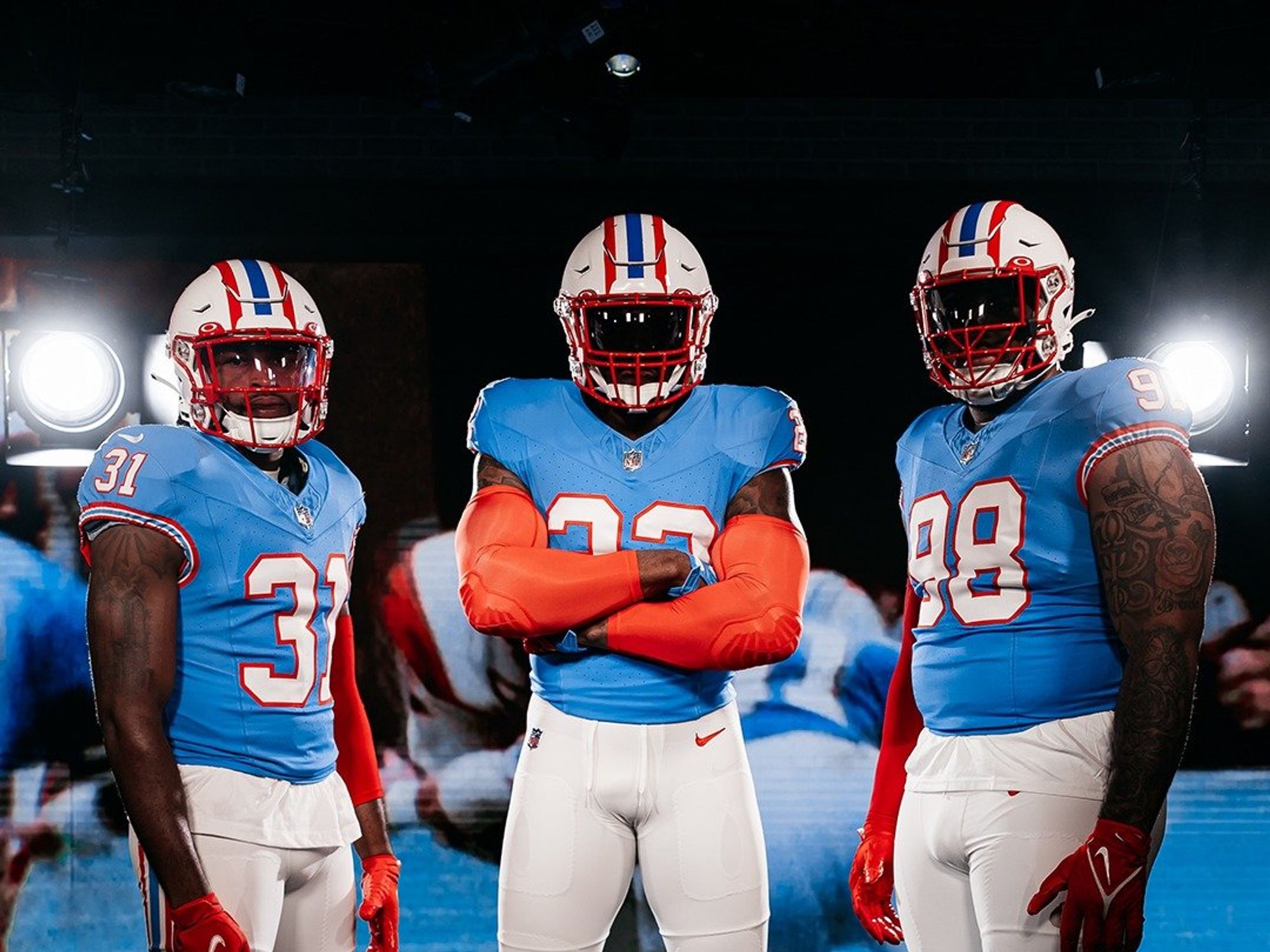 Houston Oilers uniforms Tennessee Titans
