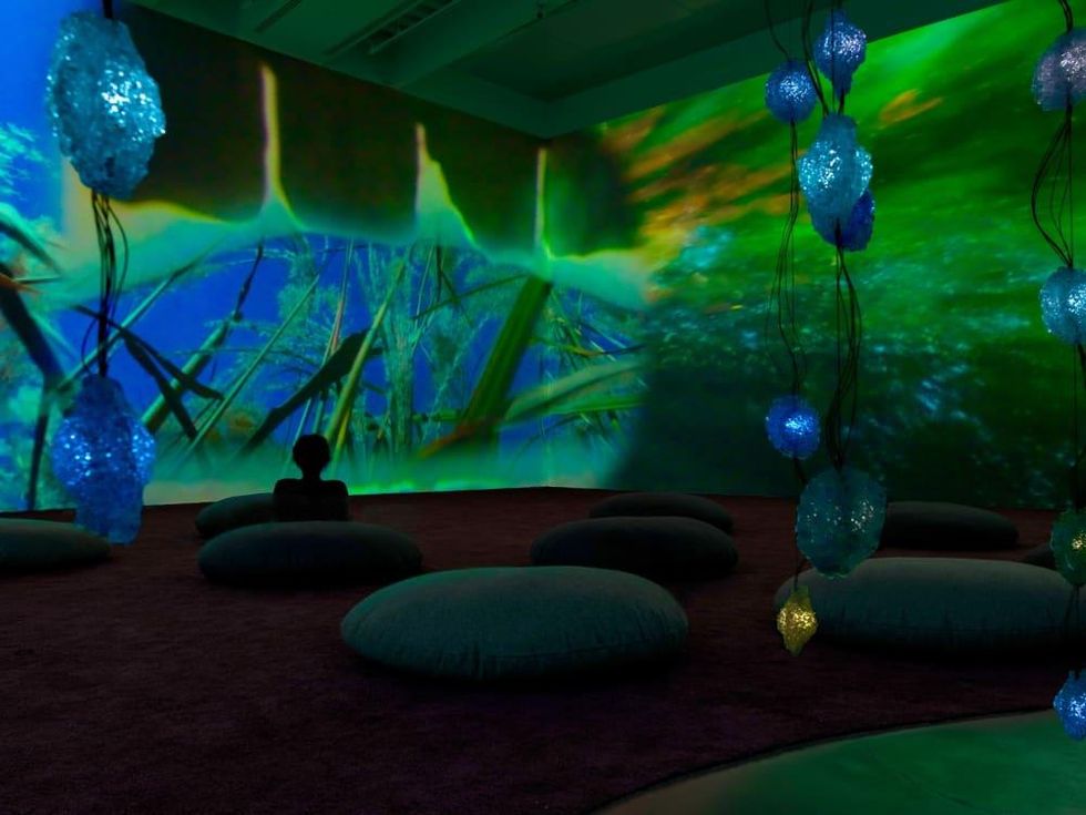 Houston, Pipilotti Rist exhibit, June 2017, floor view green